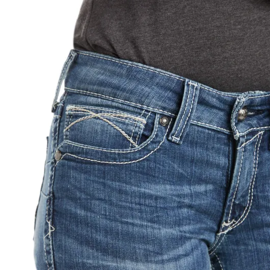 Ariat Damen Westernjeans R.E.A.L. Midrise Straight Icon Rainstorm