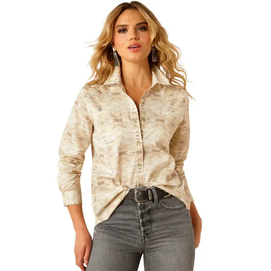 Ariat Billie Jean Western Shirt Sandstone Southwest Print