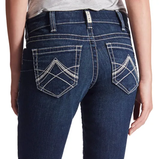 Ariat Damen Westernjeans R.E.A.L. Mid Rise Straight Icon Ocean
