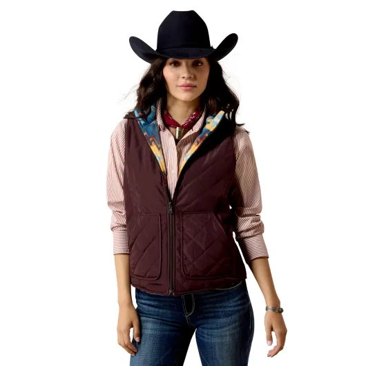 Ariat Dilon 2.0 Reversible Insulated Vest Chocolate Plum - Lakeside Southwest