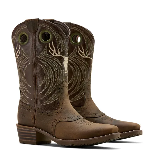 Ariat Hybrid Roughstock Antler Cowboy Boot
