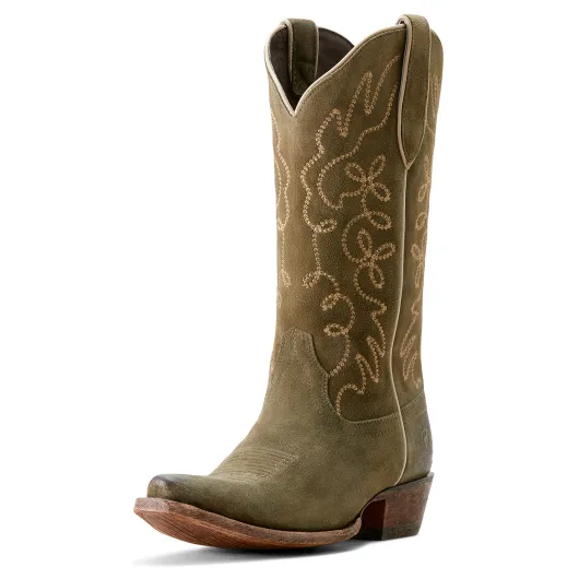 Ariat Jukebox Western Boot SOFT OLIVE SUEDE