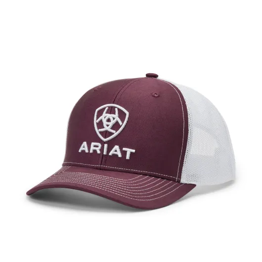 Ariat Logo Cap Burgundy I White