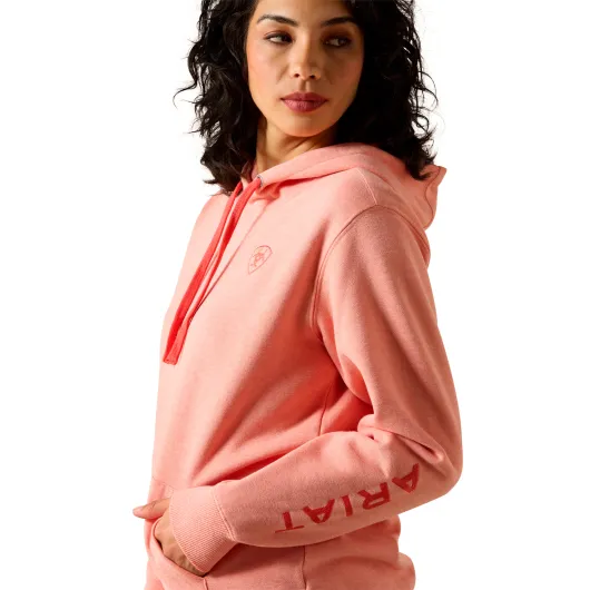 Ariat Logo Hoodie 2.0 Peach - Amber Heather