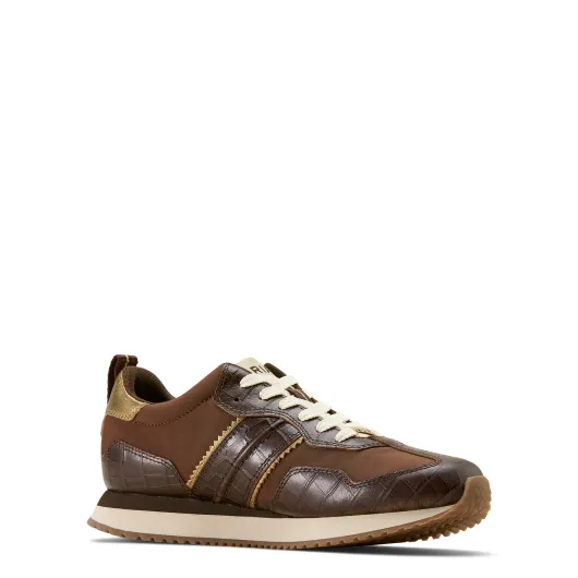 Ariat ranch Runner Aged Tan - Luxe Espresso Croc Print