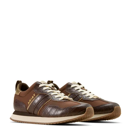Ariat ranch Runner Aged Tan - Luxe Espresso Croc Print