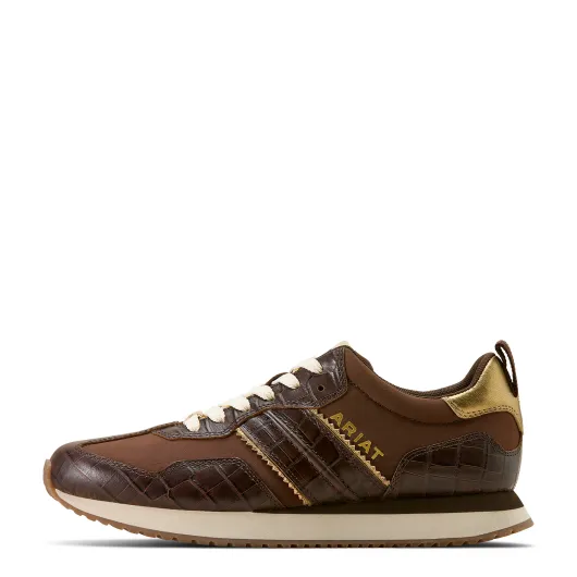 Ariat ranch Runner Aged Tan - Luxe Espresso Croc Print