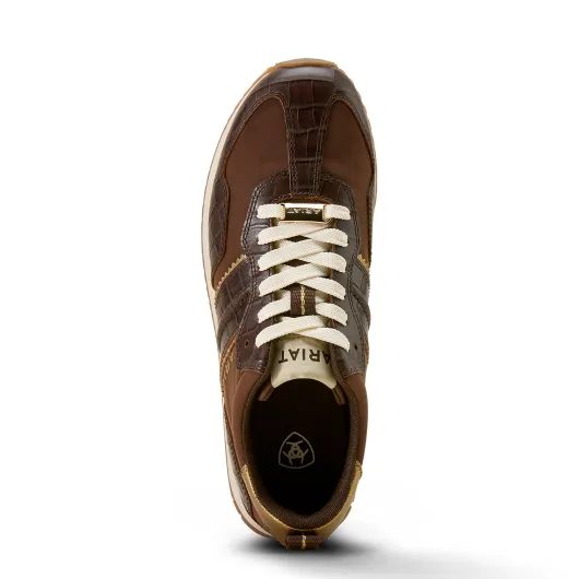 Ariat ranch Runner Aged Tan - Luxe Espresso Croc Print