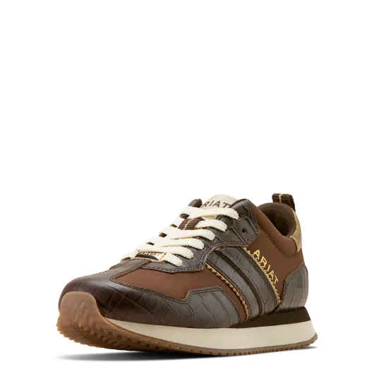 Ariat ranch Runner Aged Tan - Lux Espresso Croc Print