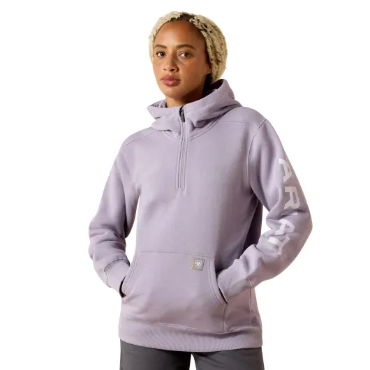 Ariat Rebar Lightweight Logo 1/2 Zip Hoodie
