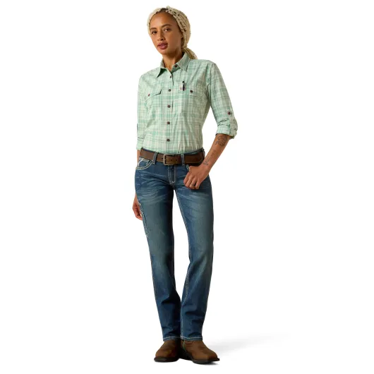 Ariat Rebar Made Tough® Durastretch™ Work Shirt Clearly Aqua