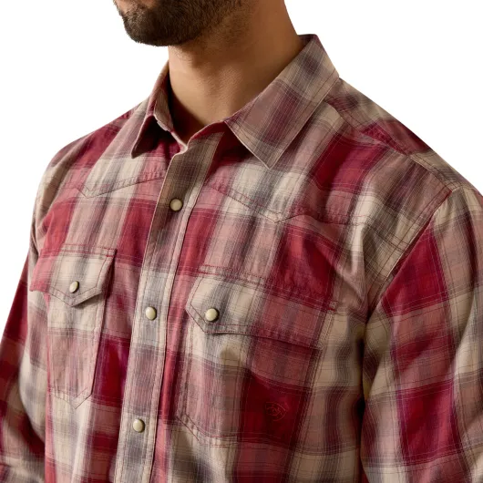 Ariat Retro Shirt Hawthorne Brick Red Plaid