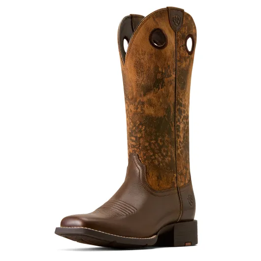 Ariat Westernreitstiefel Round Up Ryder Dark Cacao - Distressed Leopard