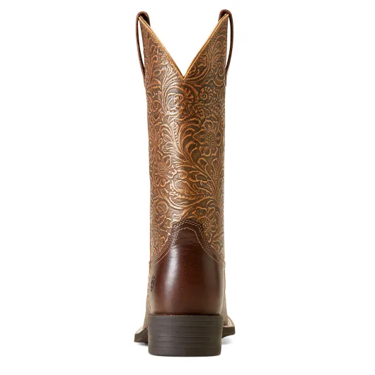 Ariat Round Up Wide Square Toe Damen Western Boot ARIZONA BROWN|COPPER FLORAL EMBOSS