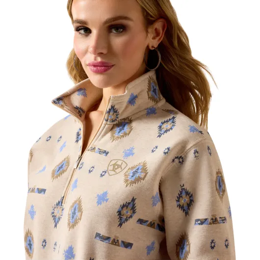 Ariat Sapphire 1/2 Zip Sweatshirt Oatmeal - Heather