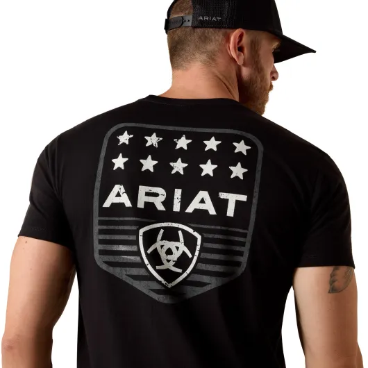 Ariat Stripe Patriotic Badge T-Shirt Black