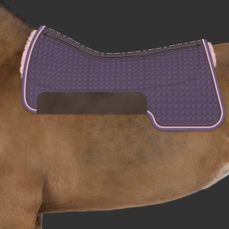 Mattes Lammfellpad round violett - Sattelunterlage und Sattelpad