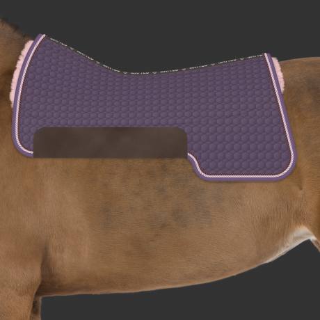 Mattes Lammfellpad round violett - Sattelunterlage und Sattelpad