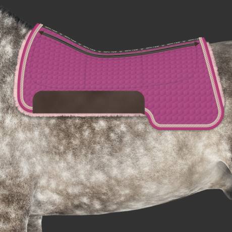 Mattes Lammfellpad Rio Pecos Performer fuchsia - violett - Sattelunterlage und Sattelpad