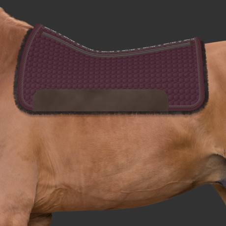 Mattes Lammfellpad square brombeer - violett - Sattelunterlage und Sattelpad