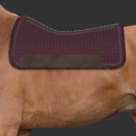 Mattes Lammfellpad square brombeer - violett - Sattelunterlage und Sattelpad