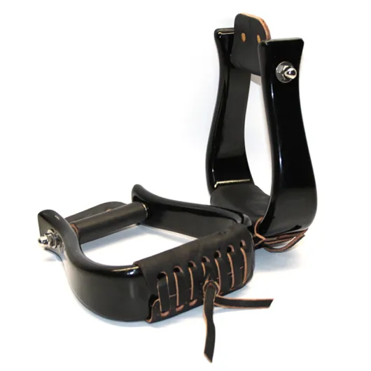 Premium Holz Steigbügel Schwarz