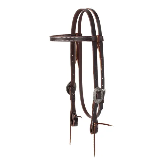 Weaver Western Havana Brown Leather Headstall Cactus