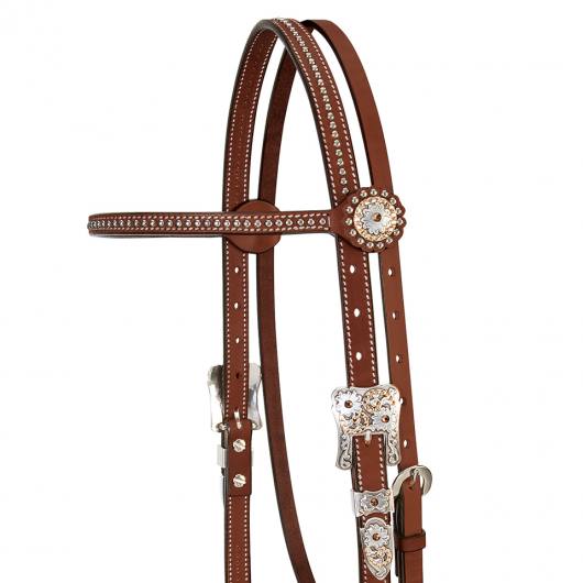 Western Kopfstück mit Swarovski Conchos