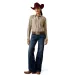 Ariat Damenbluse Kirby Chocolate Plum Gold Stripe