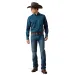 Ariat Fitted Westernshirt Claude - Sailor Blue Micro Geometric Print