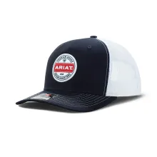 Ariat Round Logo Patch Cap Navy I White