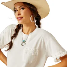 Ariat Short Sleeve Tassel Top Cloud Dancer