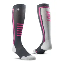Ariat TEK Slimline Performance Socks EBONY / PINK