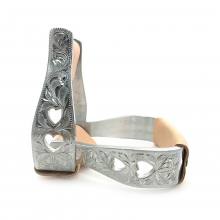 Western Metall Steigbügel Silver Hearts mit Herzen im Onlineshop für Westernreiten günstig bestellen