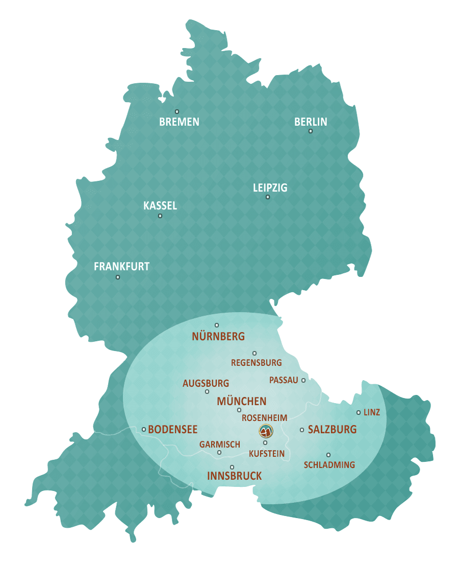 Westernsattel Jungpferdeprogramm für die Regionen Rosenheim, Traunstein, Traunreuth bis Mühldorf am Inn, Ingolstadt, Nürnberg und Neumarkt, Regensburg, Straubing, Deggendorf bis Passau, Augsburg, Ulm, Friedrichshafen und Region Bodensee, Garmisch, Kempten bis Memmingen, Dachau, Fürstenfeldbruck, Landsberg und Kaufbeuren, München, Freising bis Landshut, Österreich, Region Salzburg, Tirol, Vorarlberg und Oberösterreich, Bad Reichenhall, Kufstein, Wörgl bis Innsbruck, Seefeld, St.Johann, Kitzbühel, Telfs und Schladming, Ried, Wels, Steyr, Linz